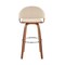 Armen Living Daxton 26" Cream Faux Leather and Walnut Wood Bar Stool LCDXBAWACR26 - alternate 3
